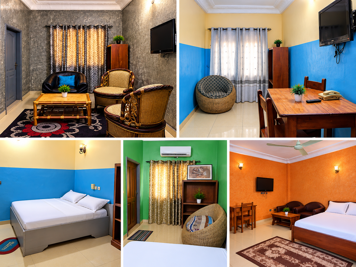 Montage des cinq chambres de l’Hôtel Saka Kina